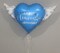 Blue “Happy Heavenly Birthday” Heart Balloon with Angel Wings – 17" Memorial & Remembrance Decoration (Blue)